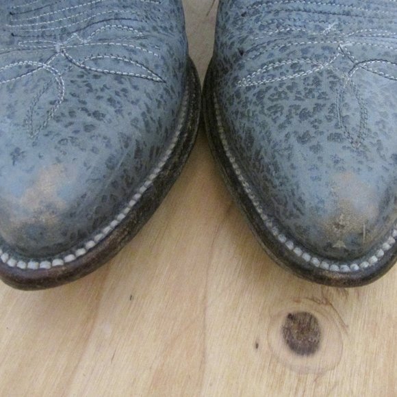 Made in USA gray leather cowboy boots 8D - Picture 7 of 10
